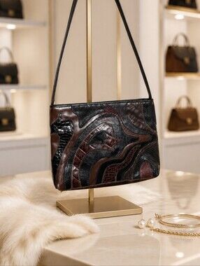 Sharif Crossbody Purse Patchwork Leather Multicolor Vintage